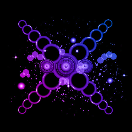 Disco club flayer with colorful elements. Ideal for poster and music background.のイラスト素材