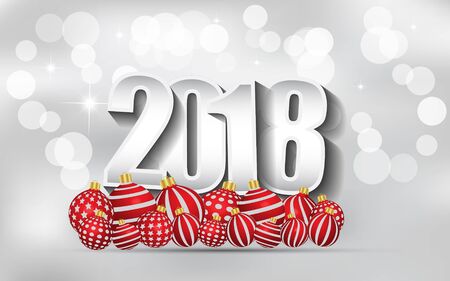2018 Happy New Year Background for your Seasonal Flayers and Greetings Card or Christmasのイラスト素材
