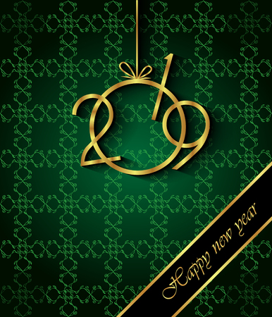 2019 Happy New Year background for your invitations, festive posters, greetings cards.のイラスト素材