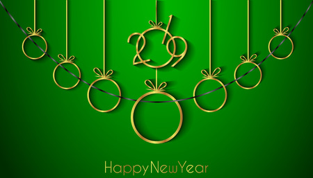 2019 Happy New Year background for your invitations, festive posters, greetings cards.のイラスト素材