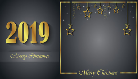 2019 Merry Christmas background for your invitations, festive posters, greetings cards.のイラスト素材