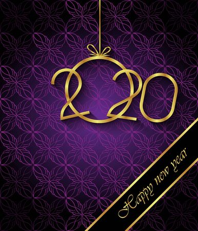 2020 Happy New Year background for your seasonal invitations, festive posters, greetings cards.のイラスト素材