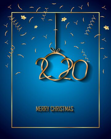 2020 Merry Christmas background for your seasonal invitations, festival posters, greetings cards.のイラスト素材