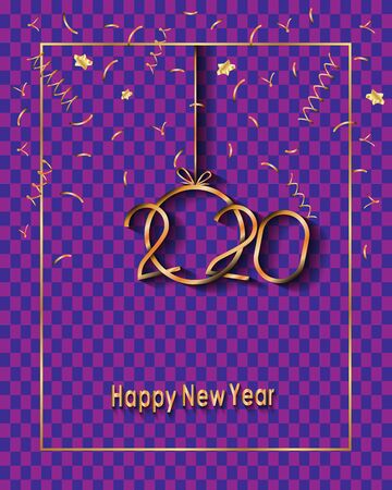 2020 Happy New Year background for your seasonal invitations, greetings cards or christmas.のイラスト素材