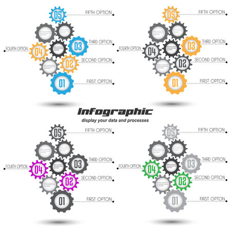 Collection infographic template for modern data visualization and ranking and statistics.のイラスト素材