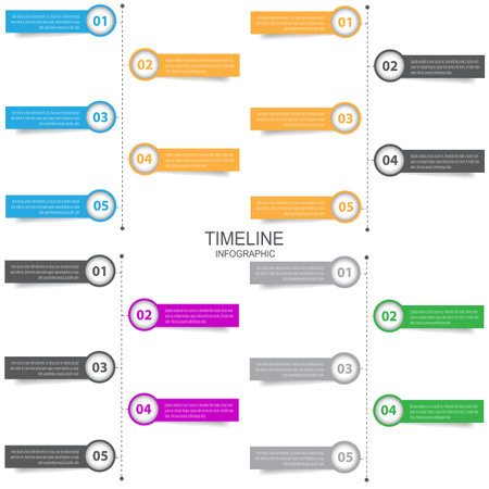 Collection time line to display your data . Idea to display information, ranking and statistics.のイラスト素材