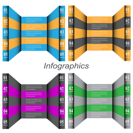 Collection infographics with steps and options, banner  for  business design and website template.のイラスト素材