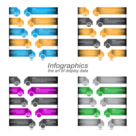 Collection infographic template for modern data visualization and ranking and statistics.のイラスト素材