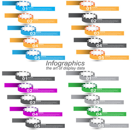 Collection infographic template for modern data visualization and ranking and statistics.のイラスト素材
