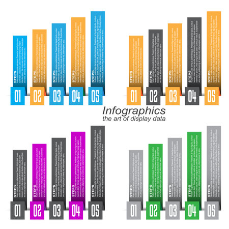 Collection infographic template for modern data visualization and ranking and statistics.のイラスト素材