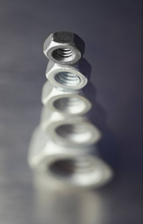 Different size screw nutsの写真素材