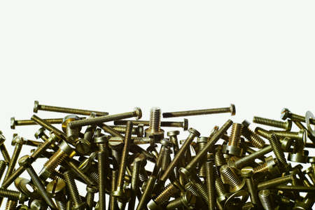 Different size screws with copy spaceの写真素材