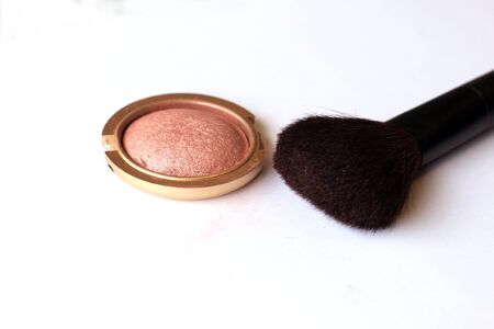 makeup brush and powderの写真素材
