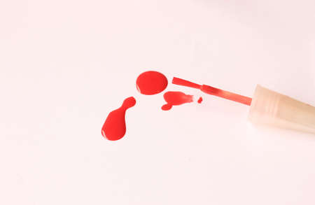 spilled red lipglossの写真素材