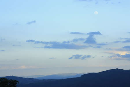 Horizon line with afternoon skyの写真素材