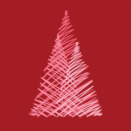 color vector stylized image of a christmas treeのイラスト素材