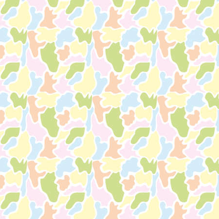 Leopard or jaguar print seamless pattern, textured fashion print, abstract safari background for fabric, textile. Effect of big tropical wild cat fur, spots stylized as hearts with pink camouflageのイラスト素材