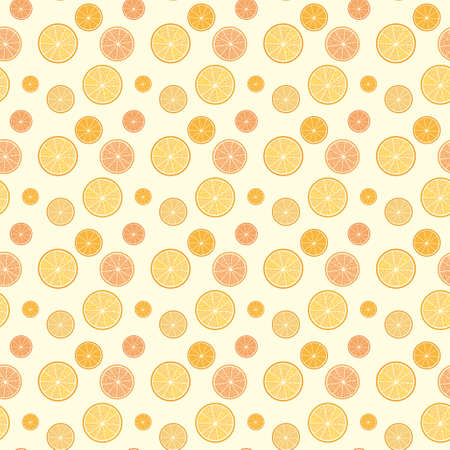 bright vector seamless pattern of juicy orangesのイラスト素材