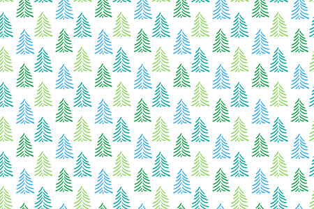 Vector winter seamless pattern Christmas tree