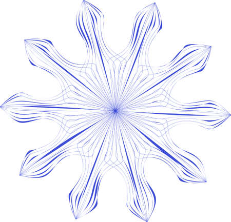 Vector line blue snowflake. Winter, cold, frost.のイラスト素材