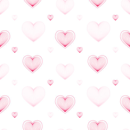Vector seamless pattern linear heart. Happy Valentine's Day. Love.のイラスト素材