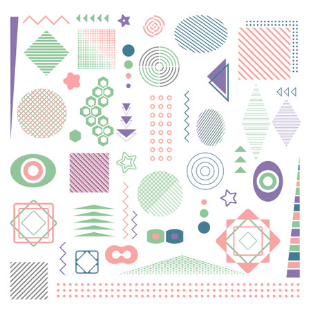 A set of geometric shapes. Items for the network, banner, poster, leaflet.のイラスト素材