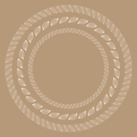 Natural vector frame. Contour linear leaves templateのイラスト素材