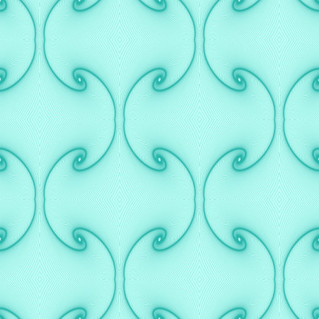 Seamless tile with linear spirals balls in green. Can be used for cover, advertising, wallpaper, tiles, packaging.のイラスト素材
