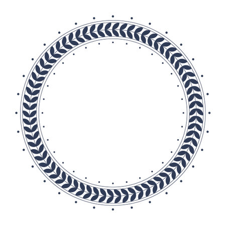 Natural vector frame. Blue leaves on white background template. Template for greeting card, invitation, posterのイラスト素材