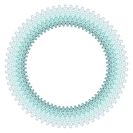 Geometric vector abstract round honeycomb frame. Design elements, templateのイラスト素材