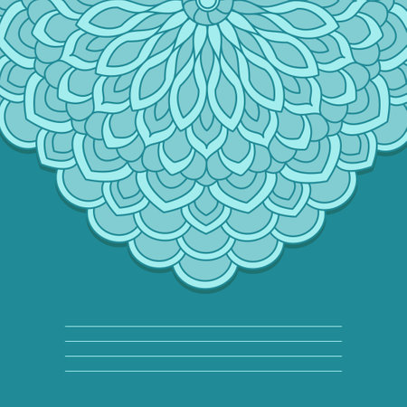 Mandala ornament vector. A symmetrical geometry green flower. Ethnic draw. Templateのイラスト素材