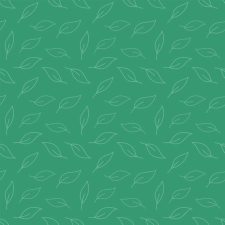 Vector seamless pattern with leaves. Summer contouring.のイラスト素材