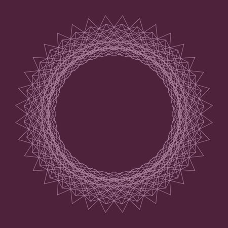 Vector linear decorative round frame. Thin ornamentのイラスト素材