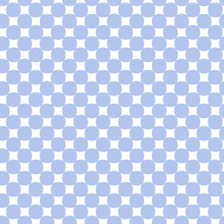 Geometric vector seamless pattern. Background of blue circles and white squares.のイラスト素材