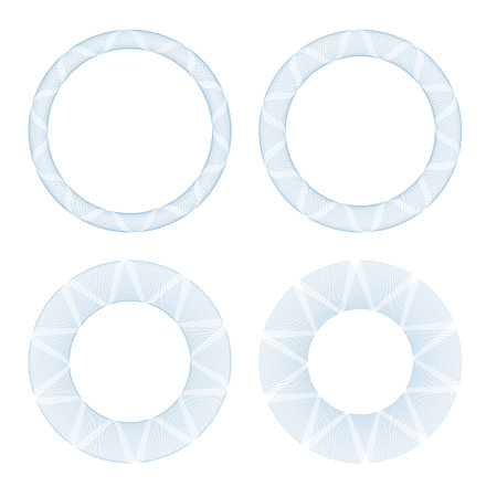 Set vector Guilloche border for certificate or diploma and currency designのイラスト素材