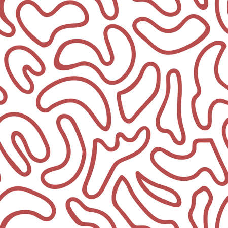 Vector drawing seamless pattern. Line hand drawn monochrome background. Ornament for fabric, wallpaper, packaging.のイラスト素材