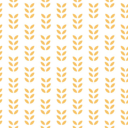 Seamless geometric pattern. Oats, wheat, grain, rice background. Simple texture with ears of wheat for wrapping paper, wallpaper, prints. Vector illustrationのイラスト素材
