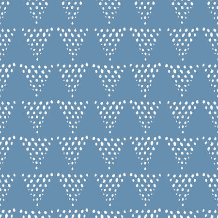 Doodle triangle seamless pattern. Abstract playful childish background. Cute baby print. Winter background. Template for card, invitation, wallpaper, album, scrapbook, festive wrapping paper, textile fabric.のイラスト素材