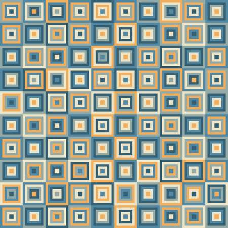 Geometric minimalistic seamless vector pattern. Multicolored abstract flat scandinavian background. Colored square tilesのイラスト素材