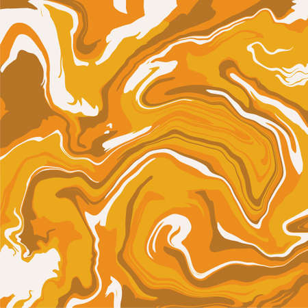 Vector illustration. Marble texture. Splash of paint. Orange liquid background.のイラスト素材