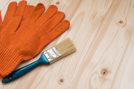brush and glovesの写真素材