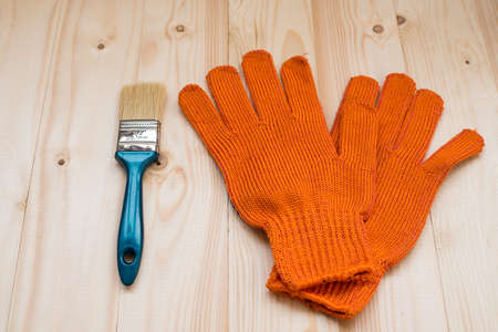 brush and glovesの写真素材