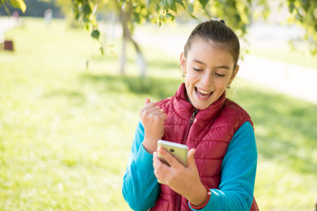 Girl using smartphone