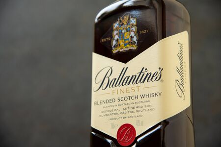 Ballantines whisky produced by Pernod Ricard in Dumbarton, Scotlandのeditorial素材