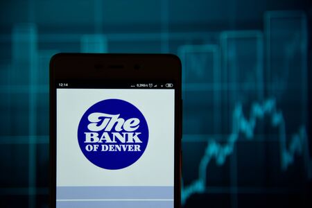 The Bank of Denver logo on the smartphoneのeditorial素材