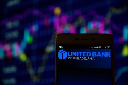 United Bank of Philadelphia logo on the smartphoneのeditorial素材