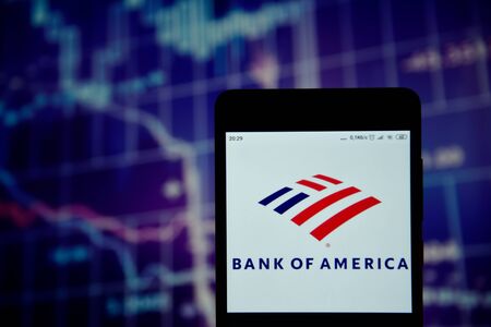 Bank of America logo on an smartphoneのeditorial素材