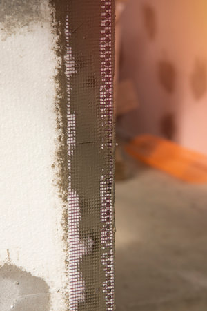 Corner bead with meshの写真素材