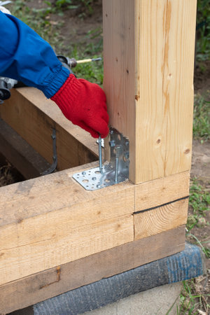 Timber frame fasteningの写真素材