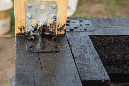 Waterproofing of wooden boardsの写真素材